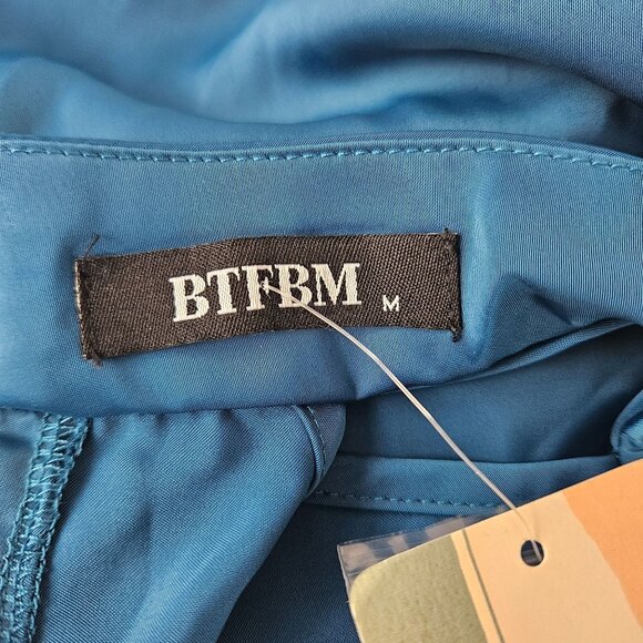 BTFBM Womens Med Sleeveless Halter Maxi Dress Elastic Waist & Button Closure - Picture 8 of 9